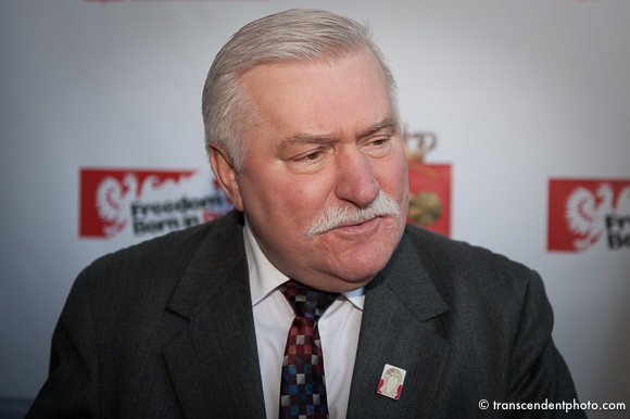 Na zdjęciu Lech Wałęsaw Chicago porozumienia sierpniowe